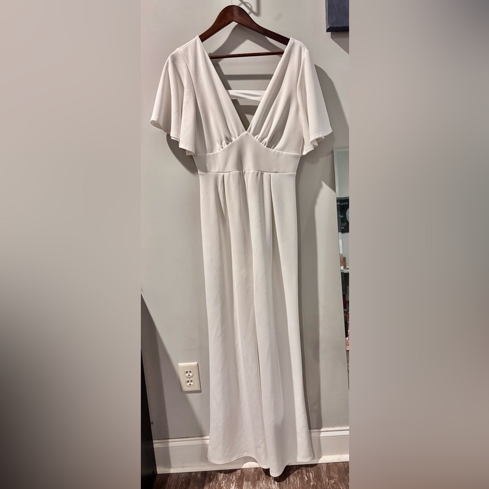 Elegant Cream Off-Shoulder Dress